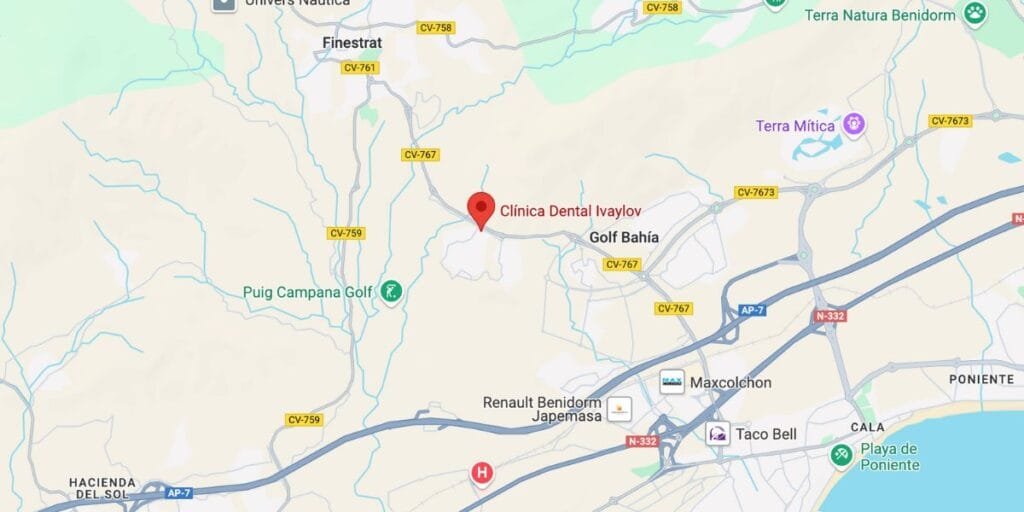 Ubicación de clínica dental Ivaylov en Benidorm